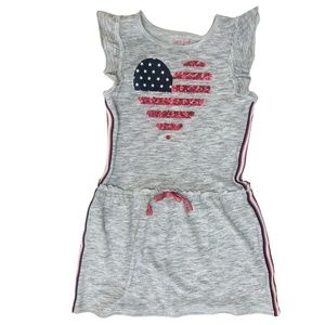 Cat & Jack Girl's Patriotic Heart Dress Sz M (7/8)